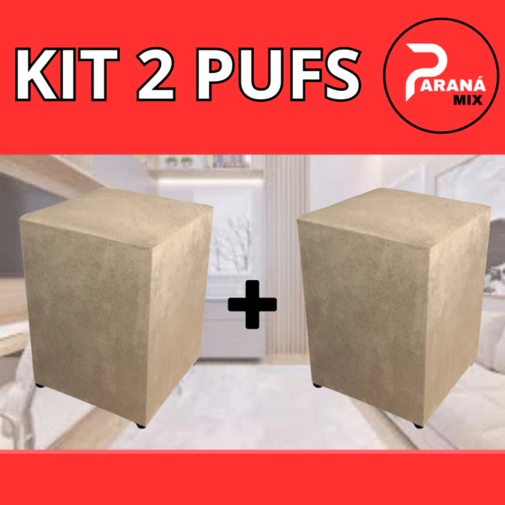 kit 2 PuffS Decorativo Sala/Quarto Super Fofo