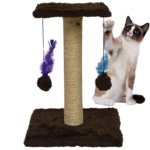 Arranhador Para Gatos Pet Poste Sisal Brinquedo Com Bolinha Pena Duas Bases