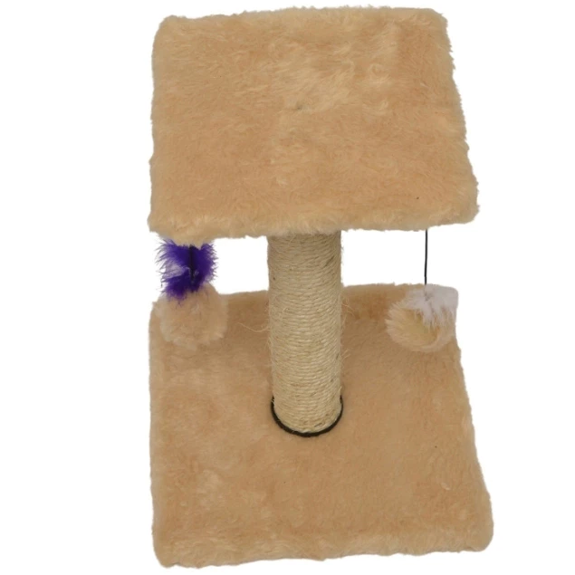 Arranhador Para Gatos Pet Poste Sisal Brinquedo Com Bolinha Pena Duas Bases