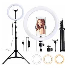 Kit Profissional Ring Light, Kit Completo, 2.1M, Tripé Universal, Controle Remoto, 6, 8, 10, 12, 18